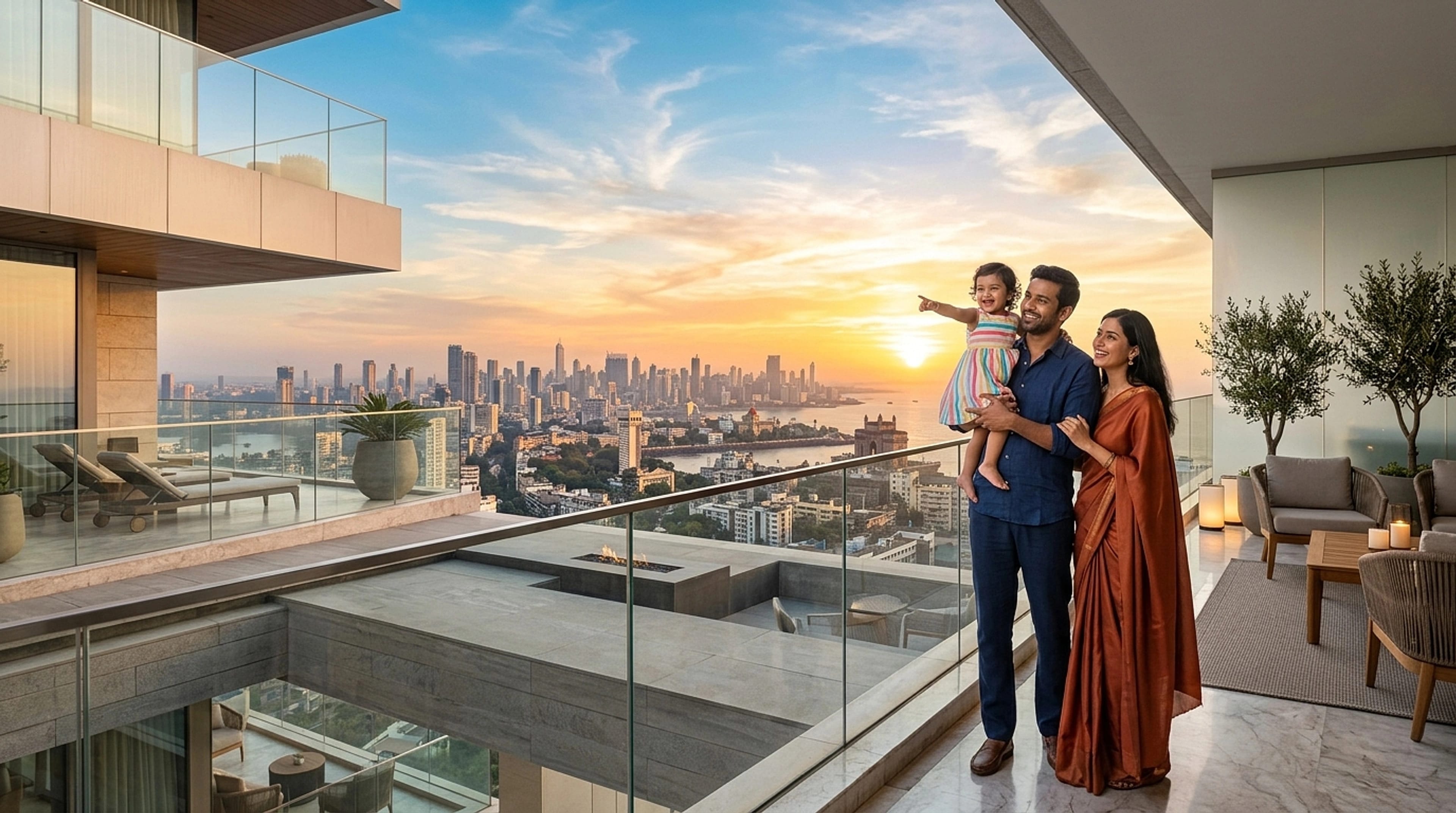 GCIC Insurance family overlooking morning skyline