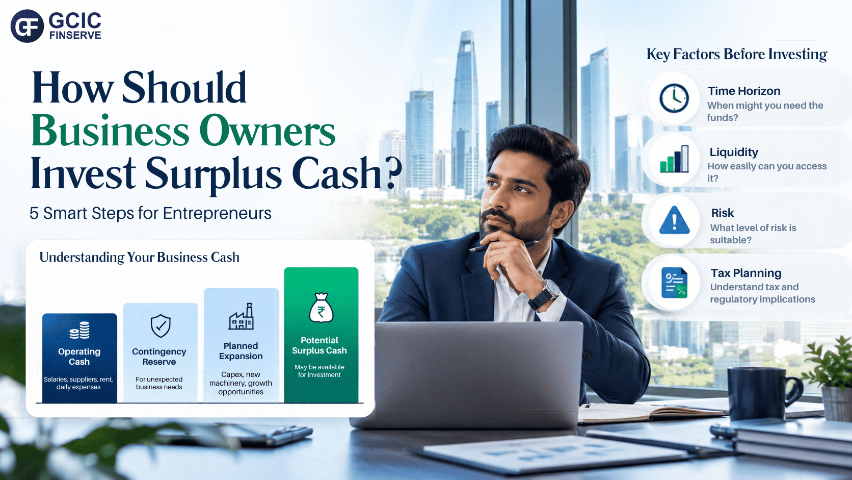 How should business owners invest surplus cash – financial planning for Delhi NCR entrepreneurs